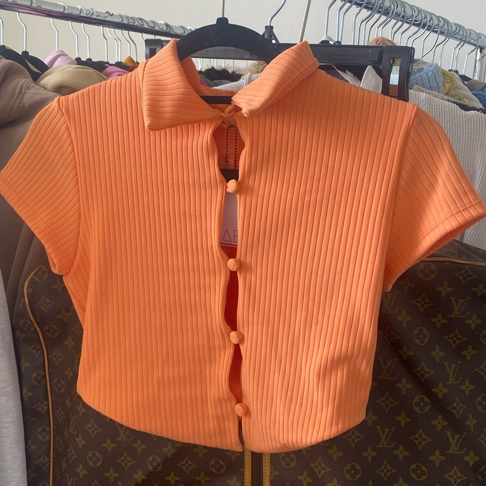 FAE Swim cropped button up shirt